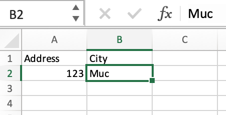 • In the folder add your Excel file 